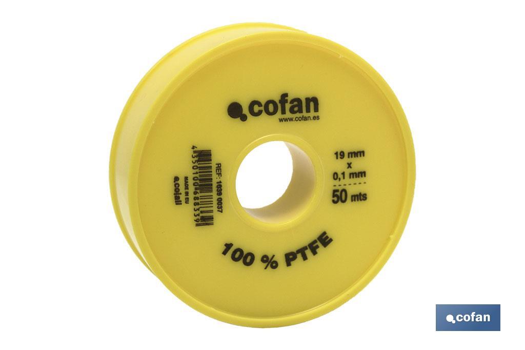 ROLLO 50 MTS CINTA PTFE DE 19mm X 0,10mm (PACK: 10 UDS) ROLLO 50 MTS CINTA PTFE DE 19mm X 0,10mm (PACK: 10 UDS)