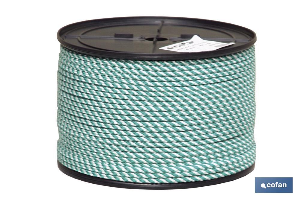 CUERDA HELICOIDAL 12MM 50 M. BCO/VERDE (PACK: 1 UDS)