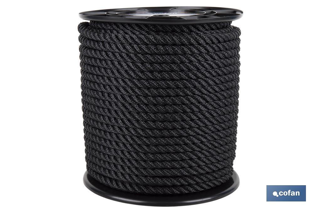 CARRETE CABO DE AMARRE 8 MM 200 M NEGRO (PACK: 1 UDS)