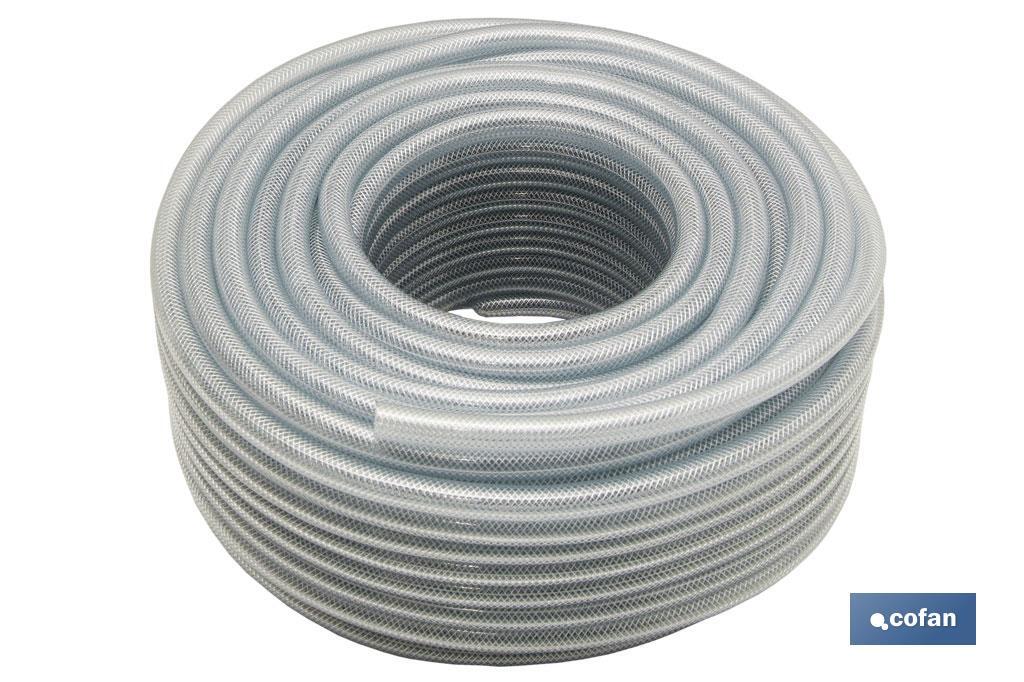 MANGUERA PVC CRISTAL C/REFUERZO 25x33mm/50m (PACK: 1 UDS)