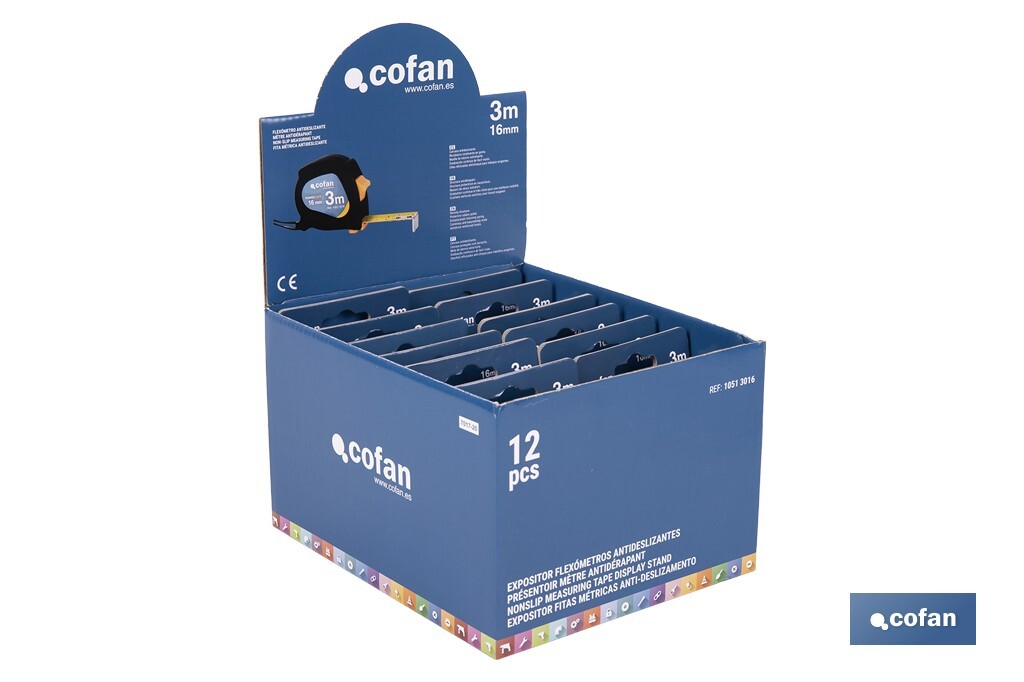 EXPOSITOR DE FLEXÓMETROS ANTIDESLIZANTES 16 MM X 3 M 12 UDS. (PACK: 1 UDS)