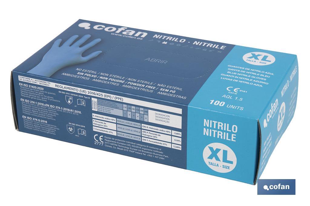CAJA 100 UNDS. GUANTES DE NITRILO T - XL (PACK: 1 UDS) CAJA 100 UNDS. GUANTES DE NITRILO T - XL (PACK: 1 UDS)