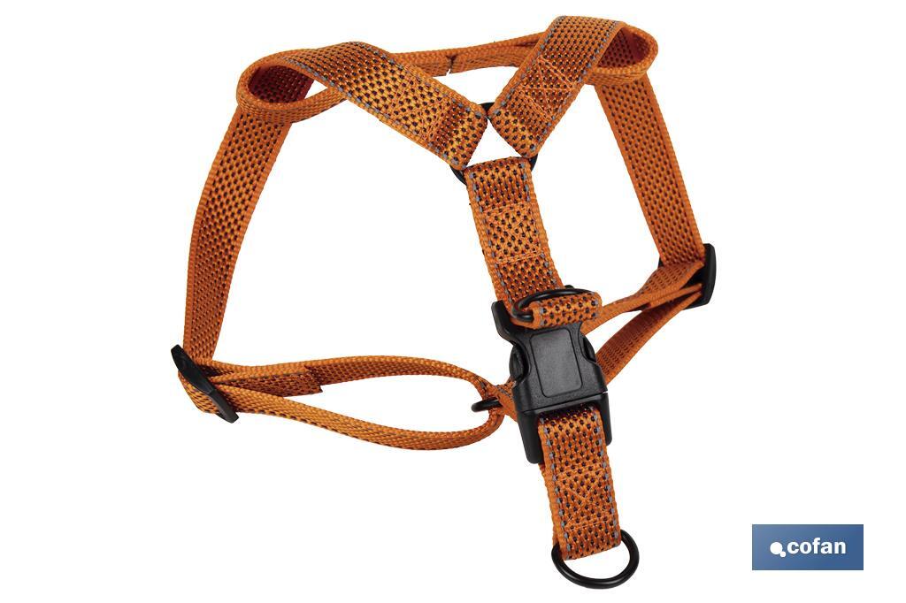 ARNES PARA PERROS REFLECTANTE NARANJA MODELO REINA 1,5 X 30-50 CM (PACK: 1 UDS)