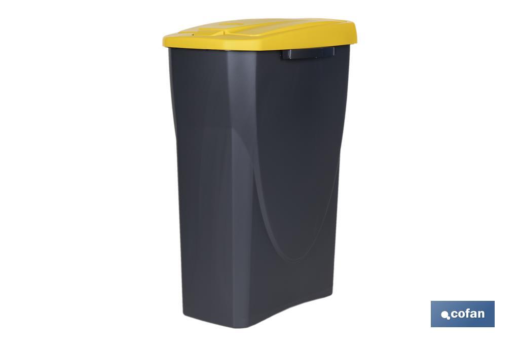 CUBO DE BASURA PARA RECICLAR 25 LITROS COLOR AMARILLO 21.5 X 36 X 51 CM (PACK: 1 UDS) CUBO DE BASURA PARA RECICLAR 25 LITROS COLOR AMARILLO 21.5 X 36 X 51 CM (PACK: 1 UDS)
