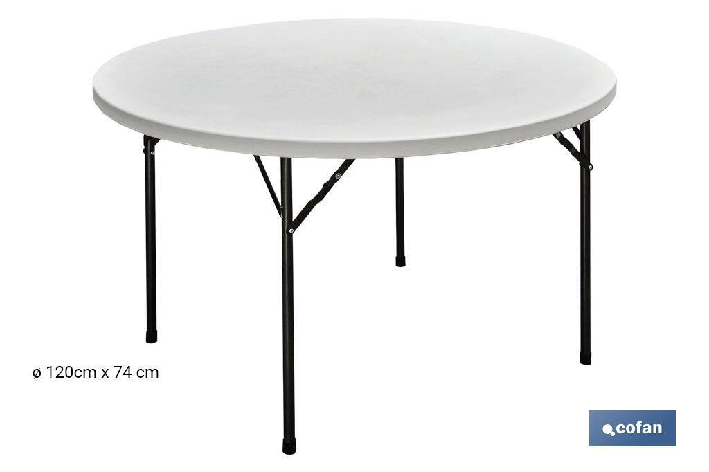 MESA REDONDA PLEGABLE BLANCA 120X74CM (PACK: 1 UDS) MESA REDONDA PLEGABLE BLANCA 120X74CM (PACK: 1 UDS)