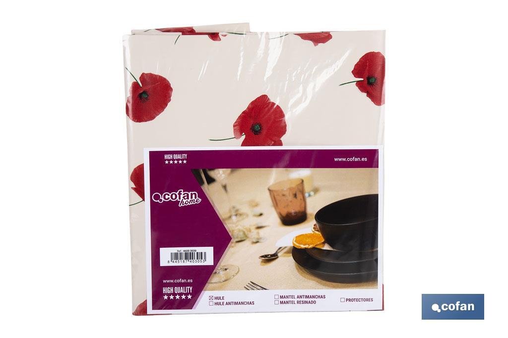 HULE ANTIMANCHAS  AMAPOLAS  1,40 x 2,00 M (PACK: 1 UDS)