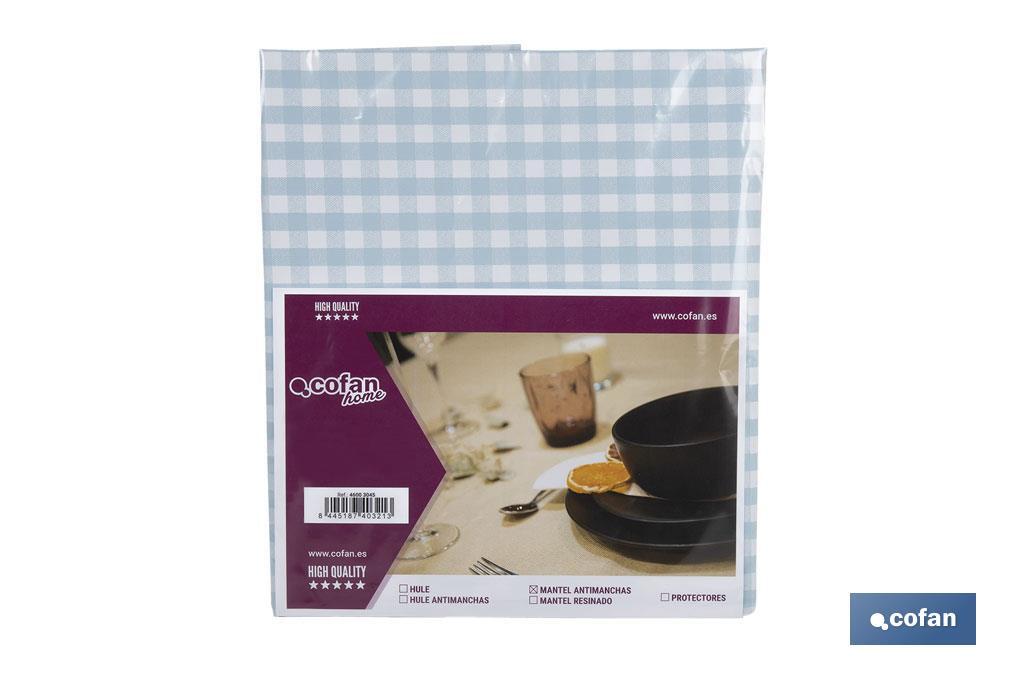 MANTEL ANTIMANCHAS CUADROS AZULES 1,40 X 1,80 (PACK: 1 UDS)
