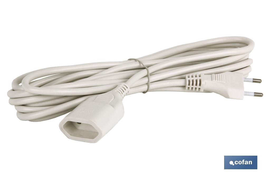 PROLONGADOR BIPOLAR 10A250V ESPIGAØ4 CABLE 5M BLANCO (PACK: 1 UDS) PROLONGADOR BIPOLAR 10A250V ESPIGAØ4 CABLE 5M BLANCO (PACK: 1 UDS)