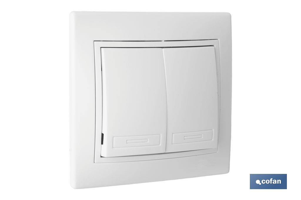 DOBLE INTERRUPTOR-CONMUTADOR EMPOTRAR MODELO PACIFIC (BL) (PACK: 1 UDS) DOBLE INTERRUPTOR-CONMUTADOR EMPOTRAR MODELO PACIFIC (BL) (PACK: 1 UDS)