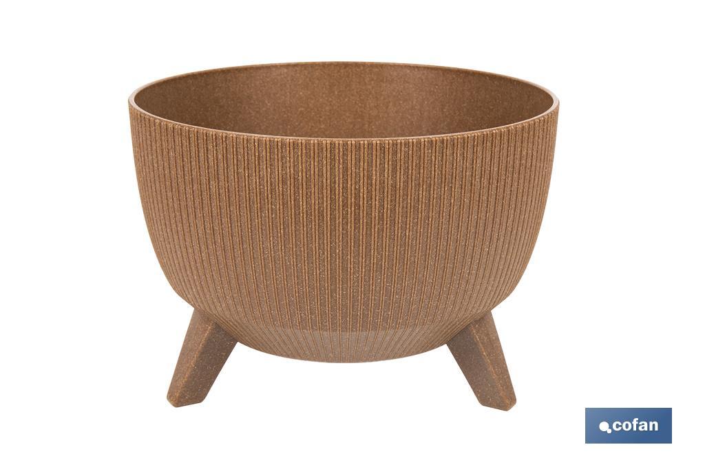 MACETA CON PATAS Y FILTRO DE DRENAJE COLOR MARRÓN WPC Ø 242 X 183 MM 9,3 L VENTA UNITARIA (PACK: 1 UDS)