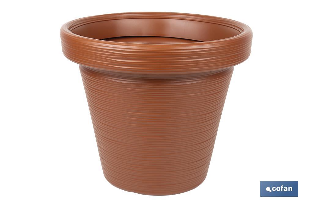 MACETA RAYADA COLOR TERRACOTA PE Ø 550 X 479 MM 66 L (PACK: 4 UDS)