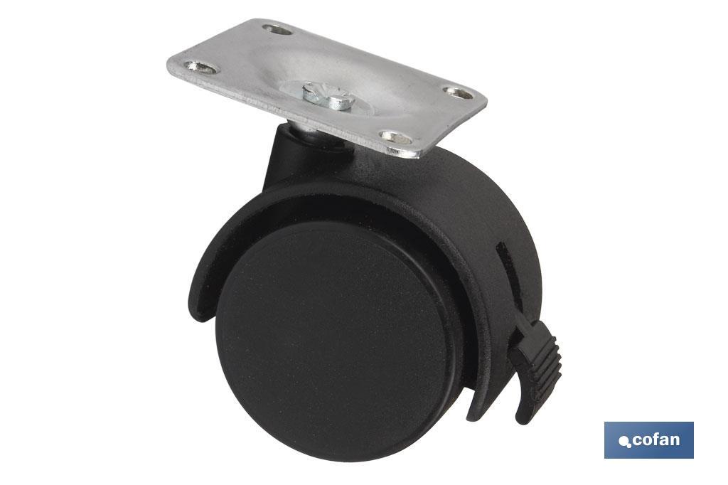 RUEDA PLASTIC Ø50MM PLACA/FRENO (PACK: 4 UDS) RUEDA PLASTIC Ø50MM PLACA/FRENO (PACK: 4 UDS)