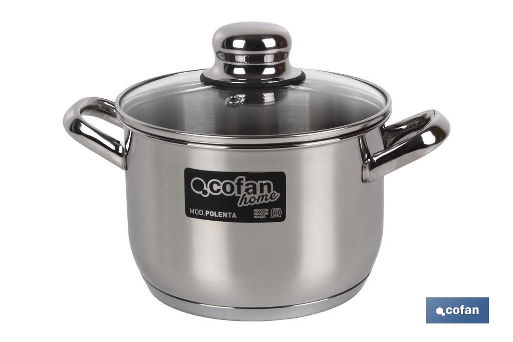 CACEROLA INOX INDUC.8.8L MOD POLENTA T/VIDRIO Ø260 MM