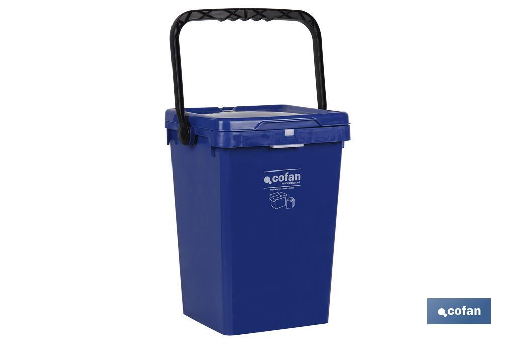 CONTENEDOR AZUL PARA PAPEL-CARTON MODELO ARÁVIGO 25L.