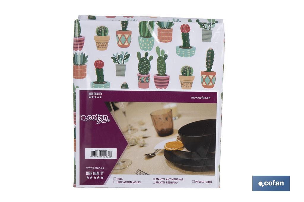 MANTEL ANTIMANCHAS CACTUS  1,40 X 1,80