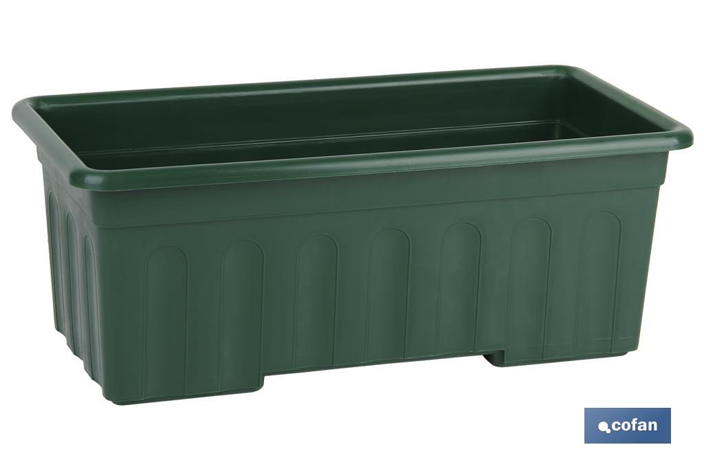JARDINERA VERDE  MODELO AZAHAR 60 X 22 X 15 CM
