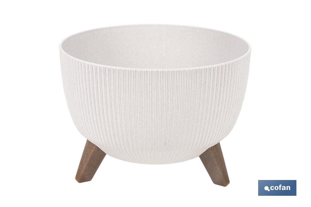 MACETA CON PATAS Y FILTRO DE DRENAJE COLOR BLANCO WPC Ø 399 X 205 MM 21 L VENTA UNITARIA