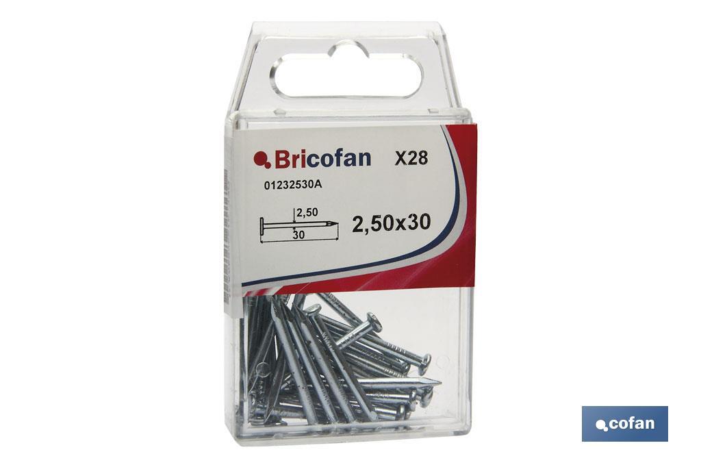 BL 9 UDS PUNTA ACERO C. PLANA Z. 3,4X60MM (PACK: 12 UDS)