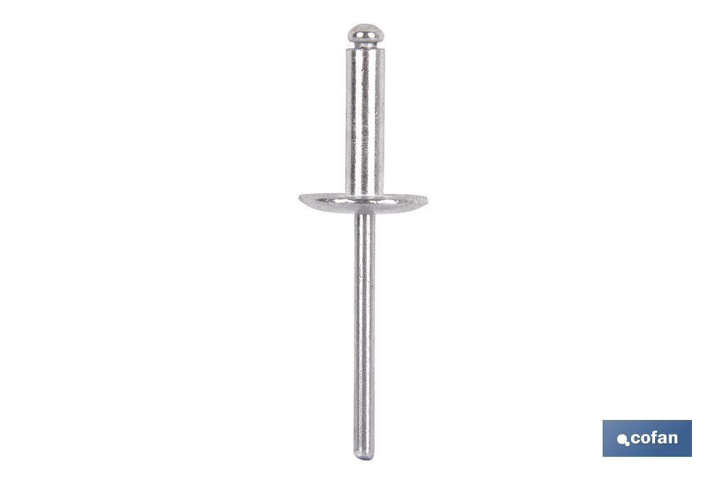 REMACHE ALUMINIO ALA ANCHA D-16  4,8 X 16 MM (PACK: 250 UDS)