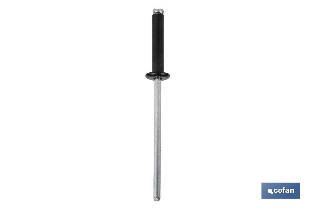 REMACHE ALUMINIO NORMAL NEGRO 4 X 12 MM (PACK: 500 UDS)