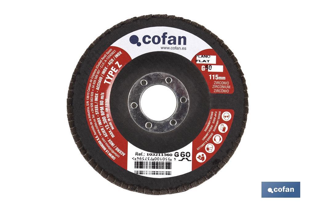 DISCO LAMINADO ESTANDAR PLANO 115 MM. G-120 ZIRCONIO (PACK: 5 UDS)