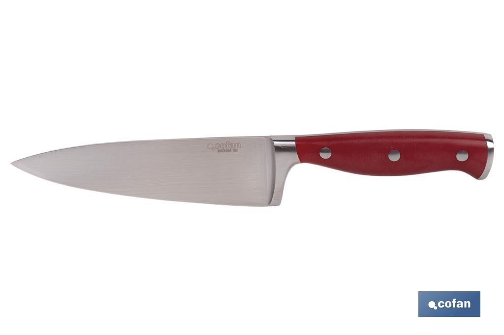 CUCHILLO COCINA HOJA15cm MODELO AGUACEJO ROJO (PACK: 1 UDS)