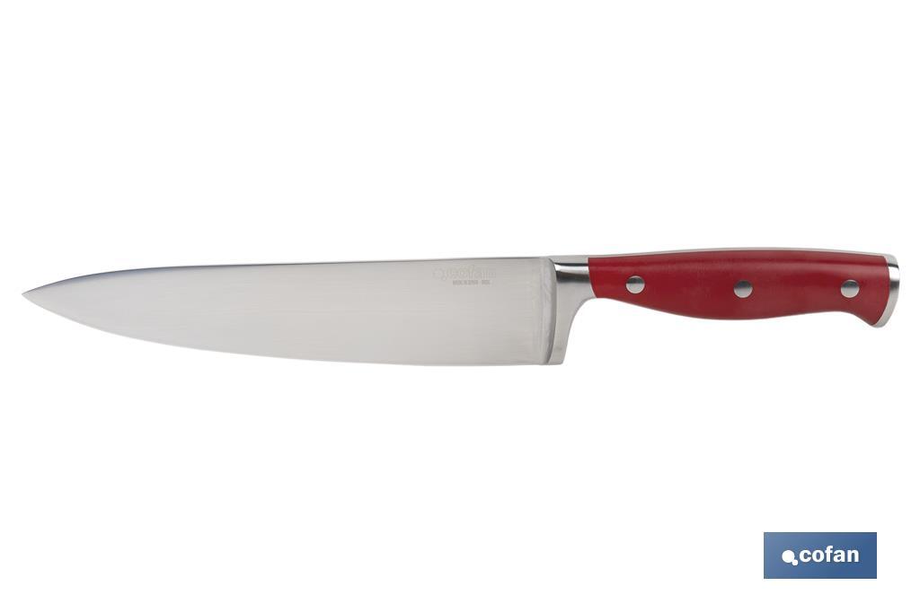 CUCHILLO COCINA HOJA 20cm  MODELO AGUACEJO ROJO (PACK: 1 UDS)