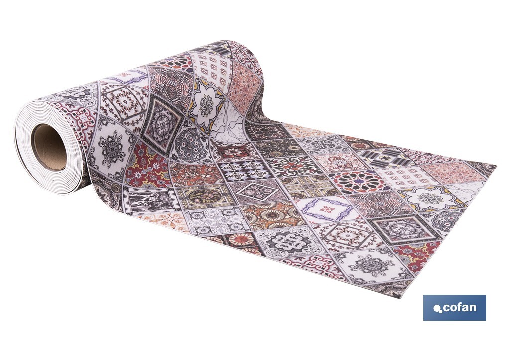 ROLLO DE ALFOMBRA VINÍLICA DISEÑO GEOMÉTRICO 84% VINILO 16% POLIÉSTER 52 CM X 20 M (PACK: 1 UDS) ROLLO DE ALFOMBRA VINÍLICA DISEÑO GEOMÉTRICO 84% VINILO 16% POLIÉSTER 52 CM X 20 M (PACK: 1 UDS)