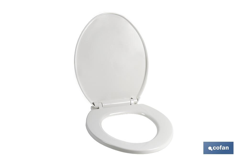 Tapa WC Universal | Medidas 41.9 x 34.7 cm | Modelo Atlin | Fabricada en Polipropileno Blanco