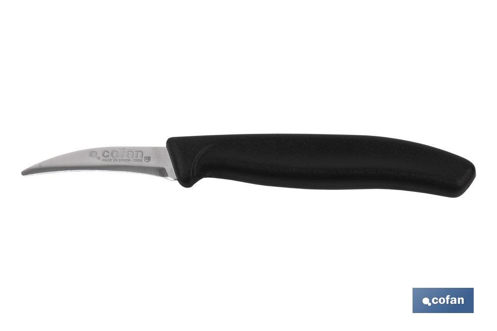 Cuchillo de Recolección | Pack de 12 Unidades | Modelo puntilla curva | Medida de la hoja 6 cm | Mango de Color negro